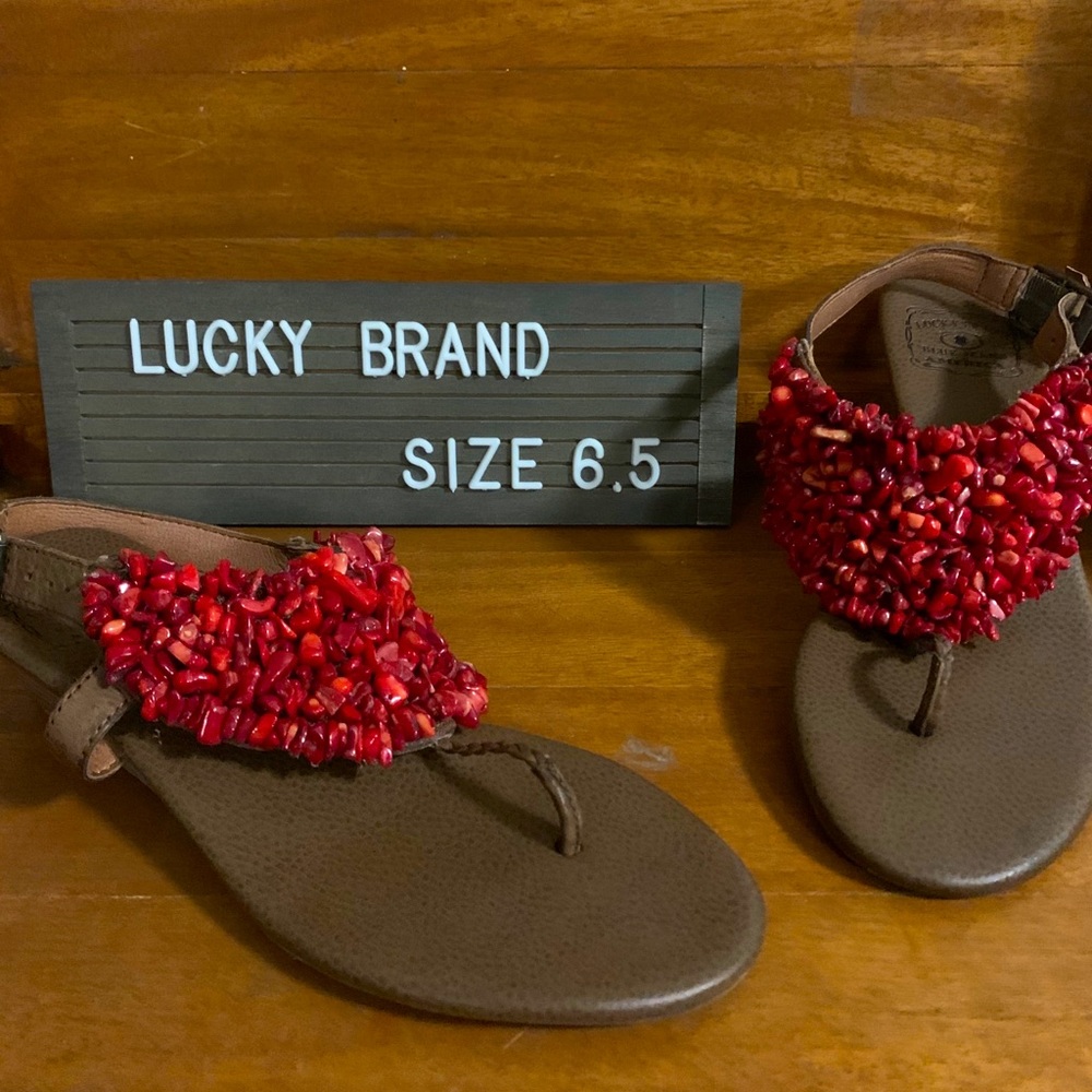 Lucky Brand Coral Embellished Sandal